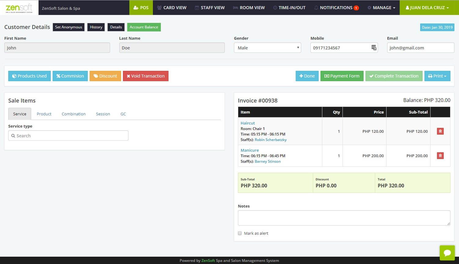 Point of Sale (POS) in ZenSoft
