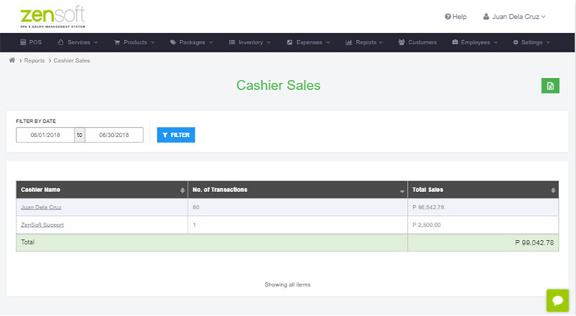 Cashier Sales (2 of 2)