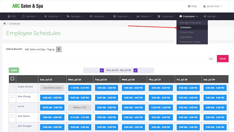 Employee Schedule