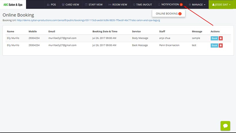 Online Booking